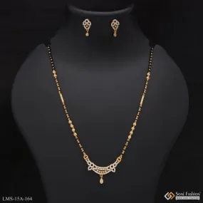 1 Gram Gold Forming Hand-crafted Design Mangalsutra Set For Women - Style A164