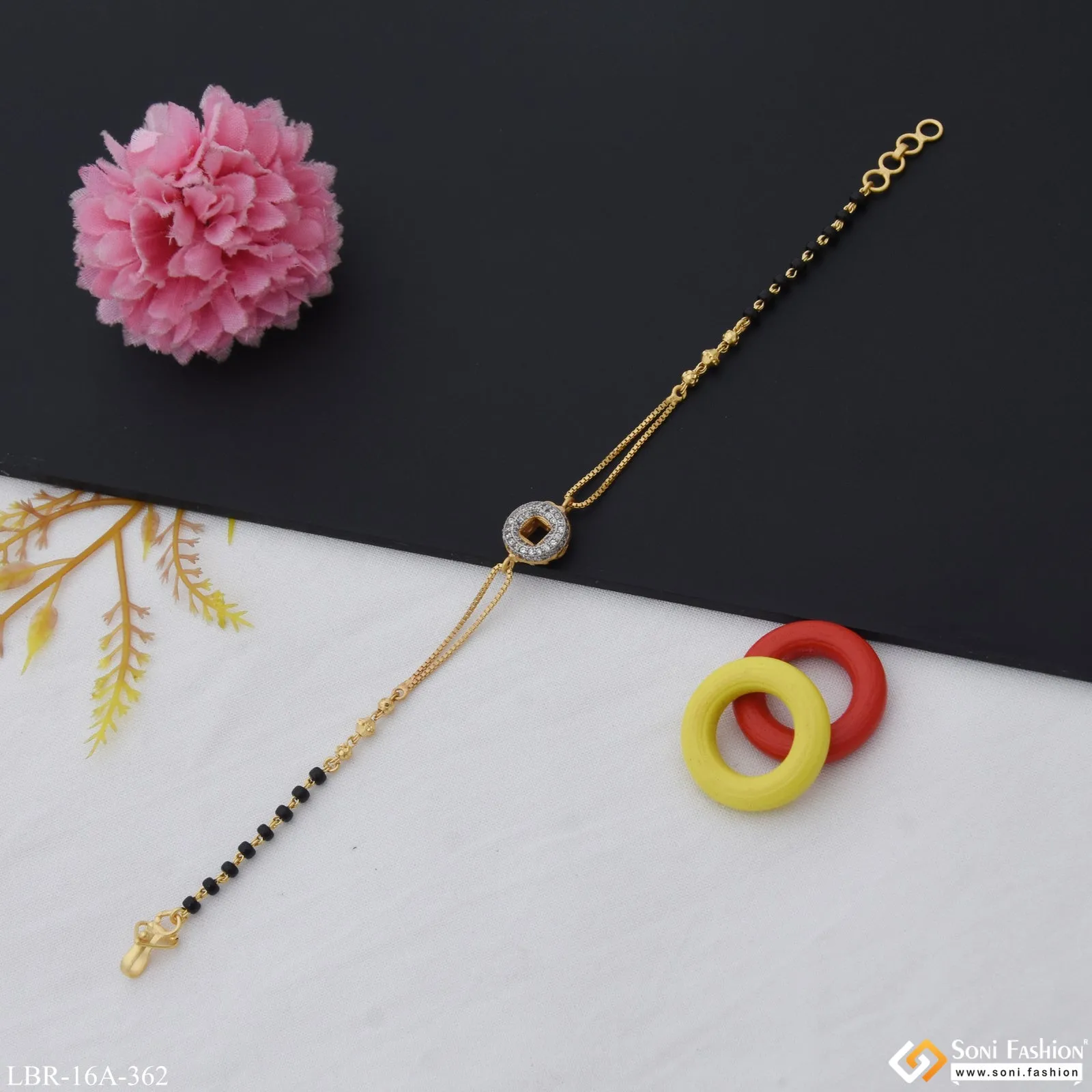 1 Gram Gold Plated Charming Design Mangalsutra Bracelet for Women - Style A362