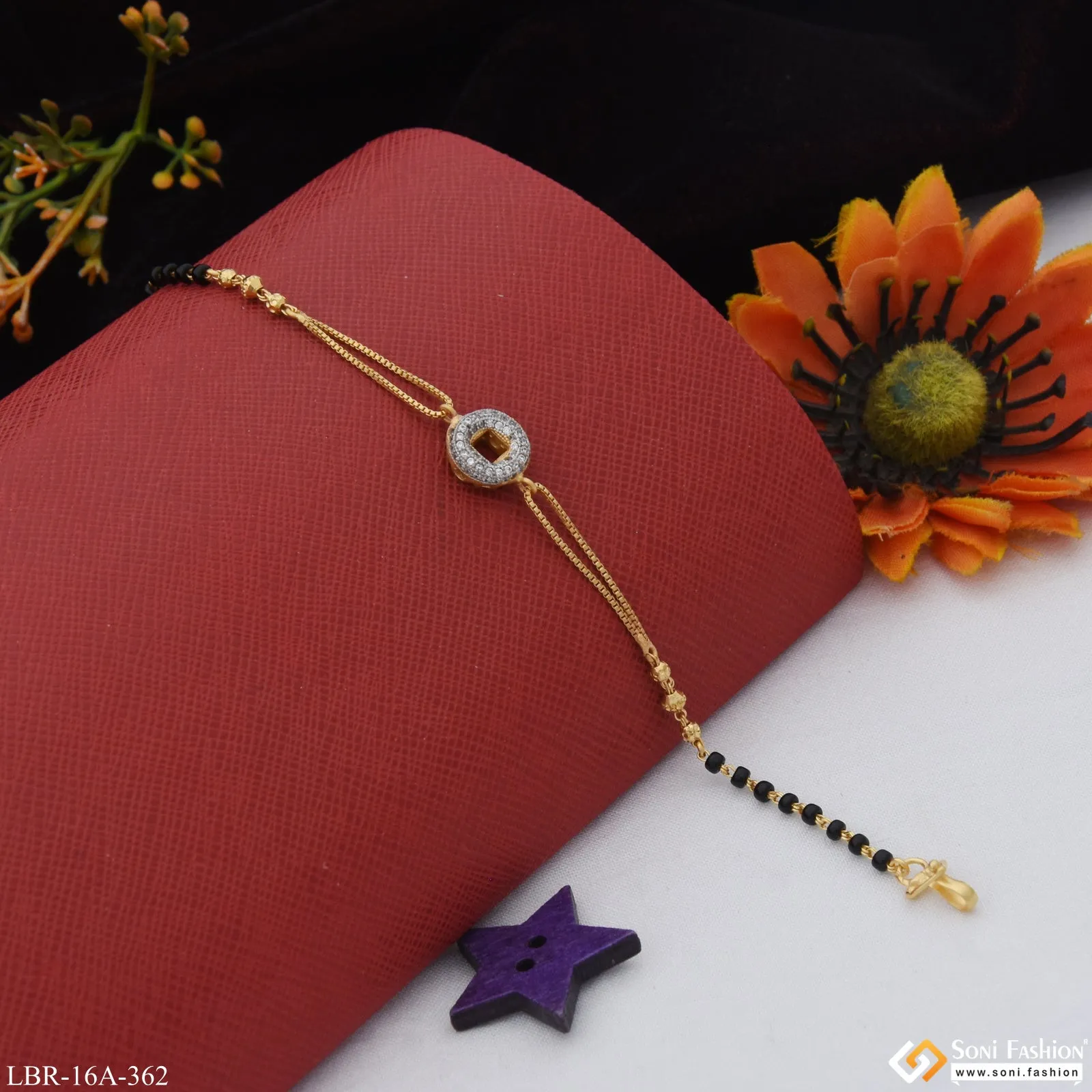 1 Gram Gold Plated Charming Design Mangalsutra Bracelet for Women - Style A362