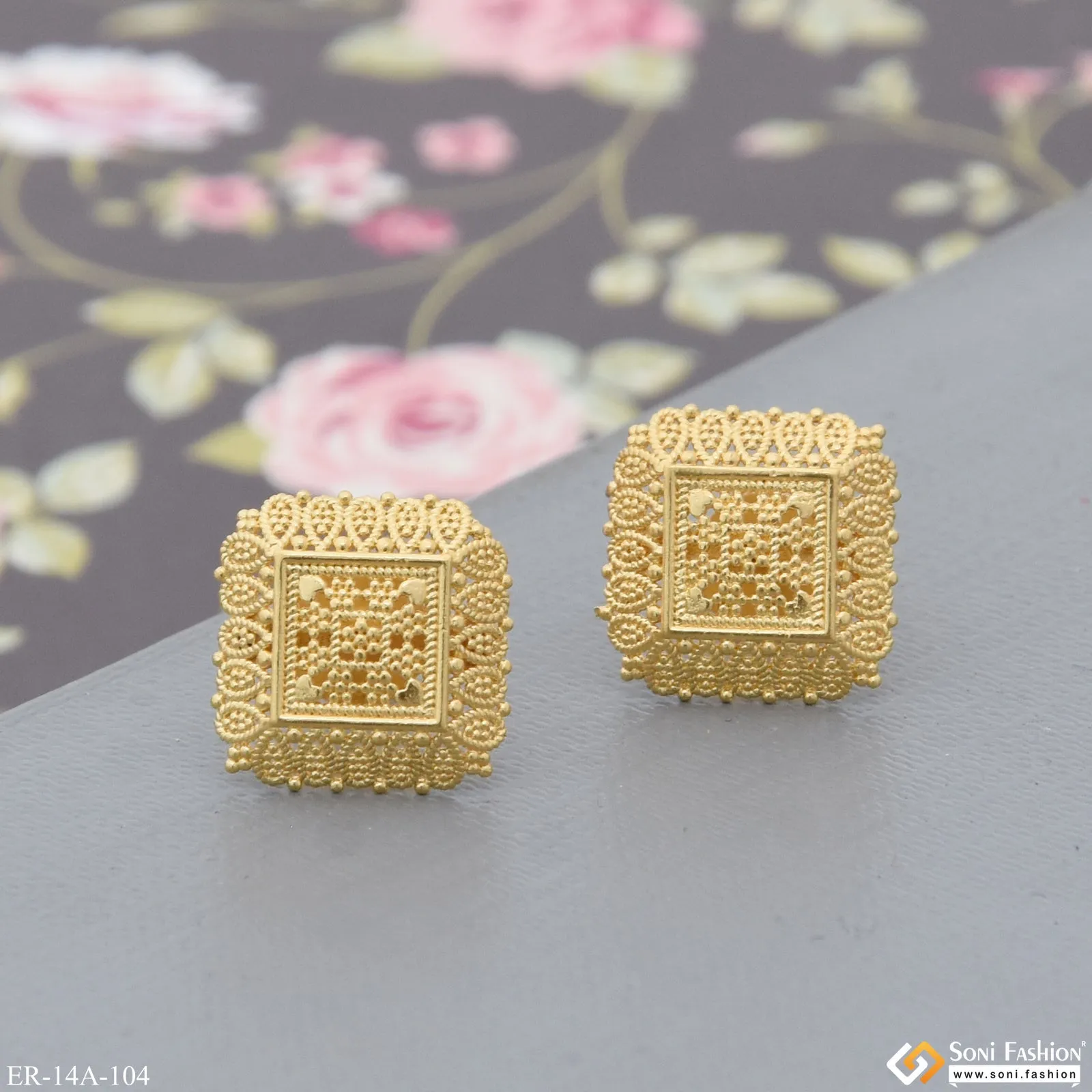 1 Gram Gold Plated Cool Design Earrings for Women - Style A104