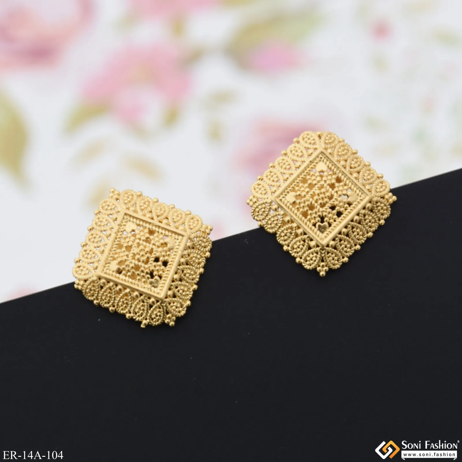 1 Gram Gold Plated Cool Design Earrings for Women - Style A104