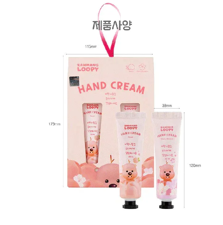 20 SET Zanmang Loopy Character Hand Creams Cute Small Gifts 30ml 2 pieces Peach Cherry Blossom Scent