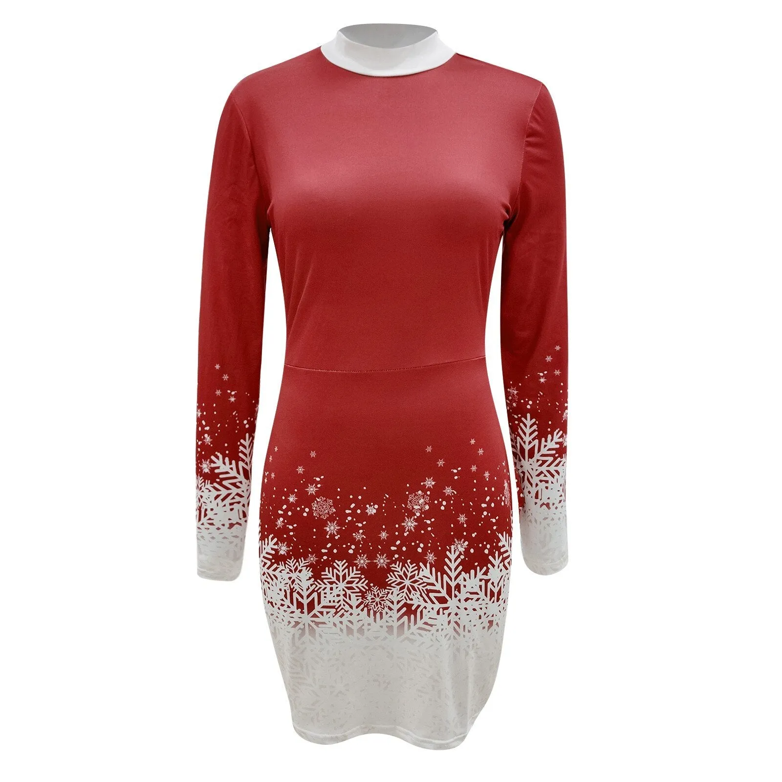 2022 Elegant Ladies Long Sleeve Round Neck Christmas Dress