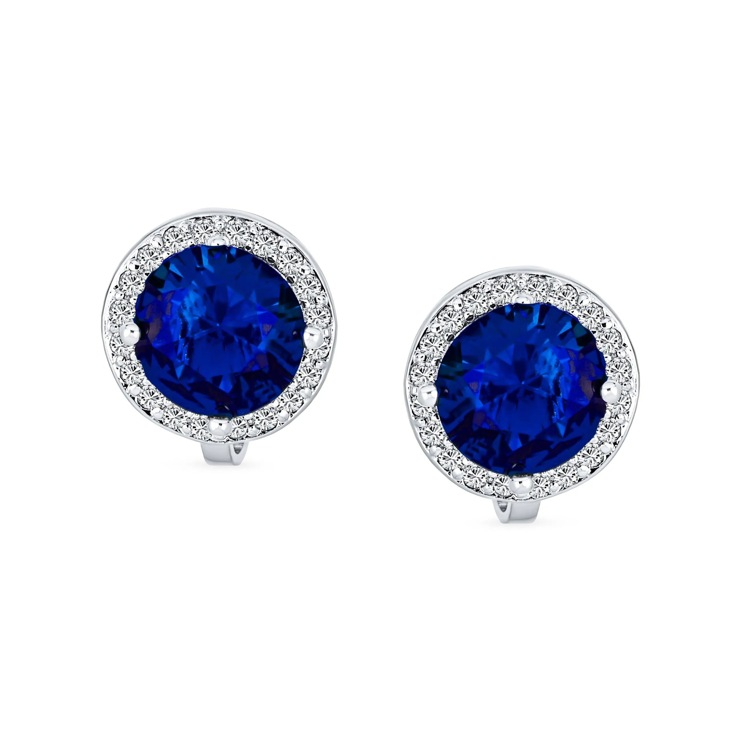 2CT Brilliant Cut Solitaire CZ Clip On Halo Stud Earrings More Colors