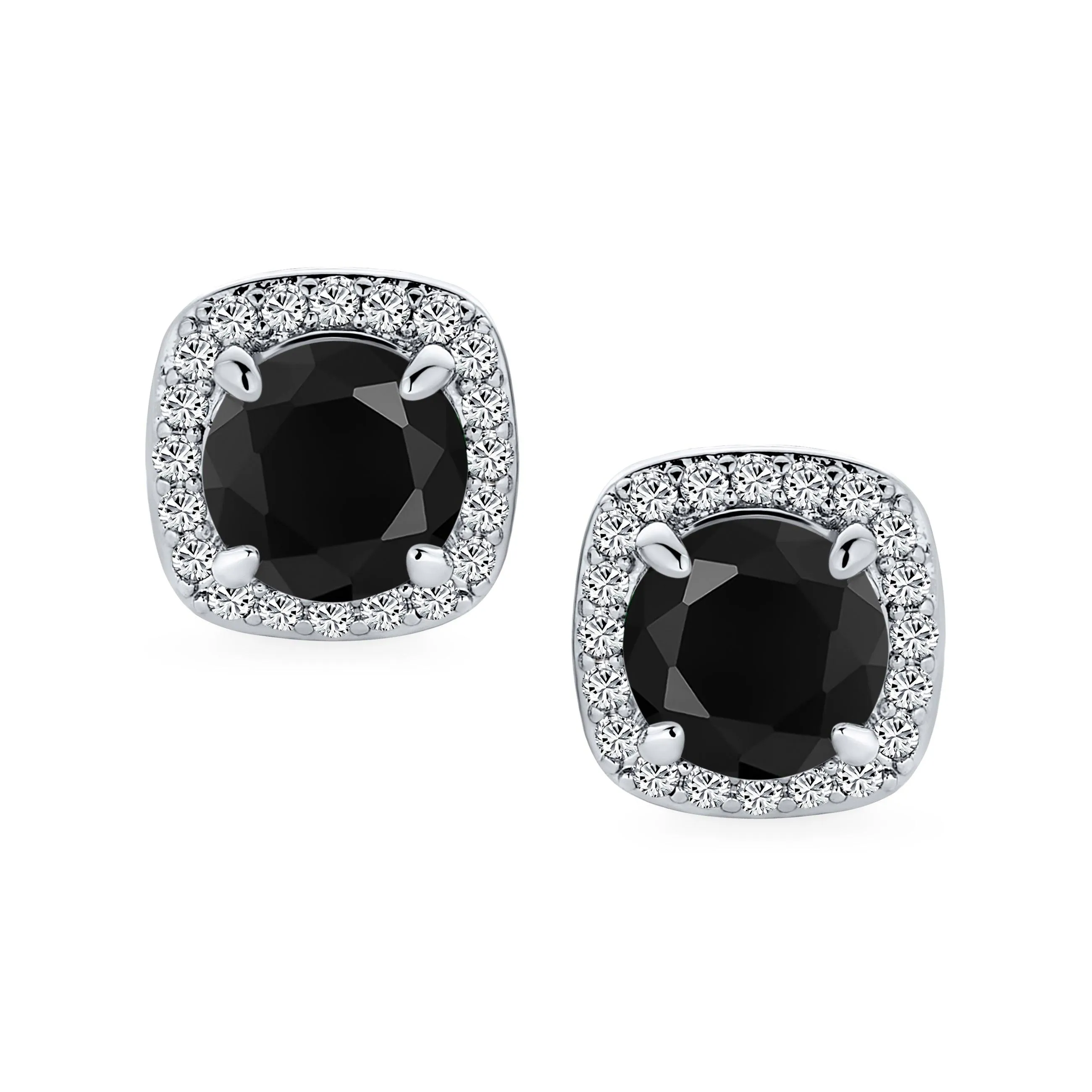 2CT Brilliant Cut Solitaire CZ Clip On Halo Stud Earrings More Colors