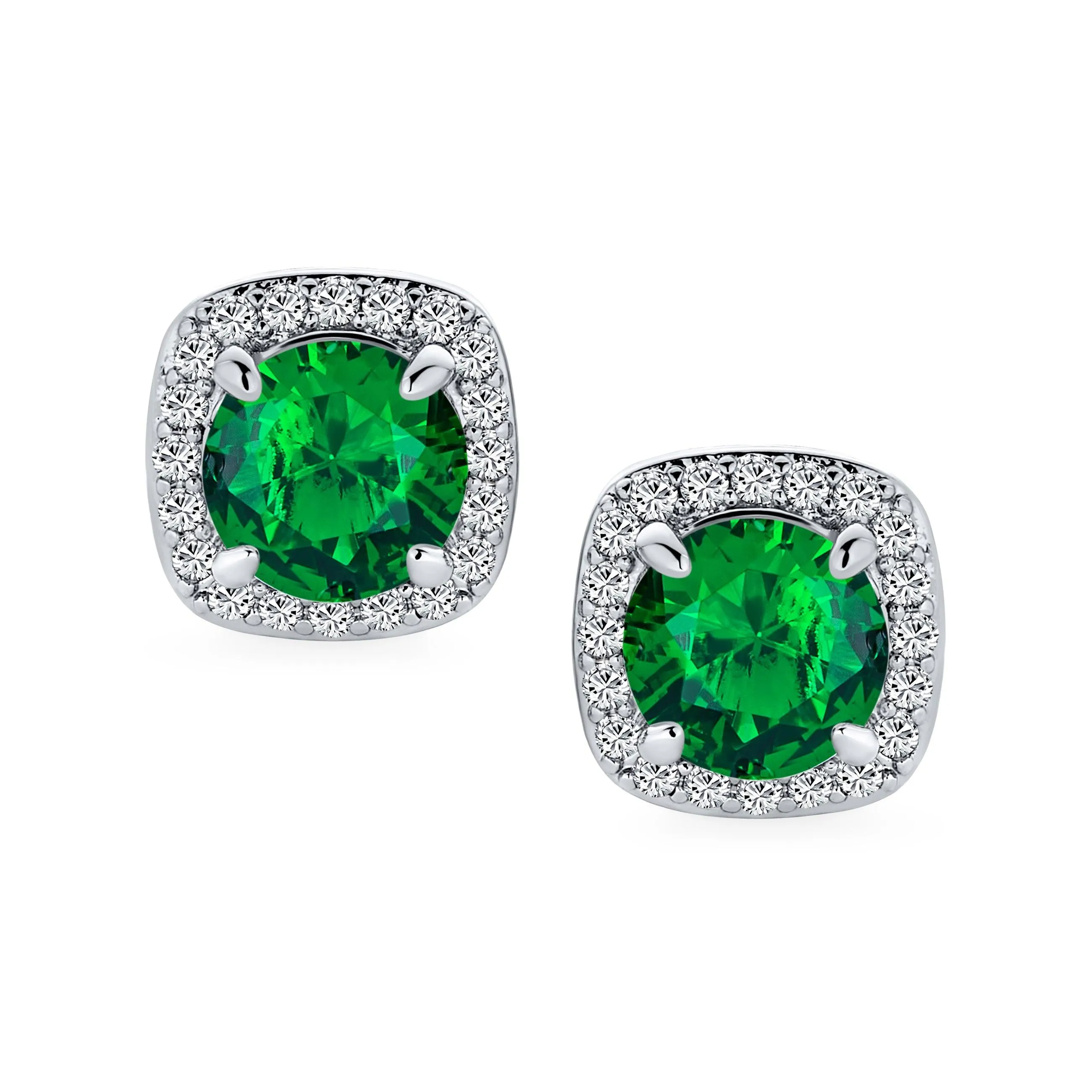 2CT Brilliant Cut Solitaire CZ Clip On Halo Stud Earrings More Colors