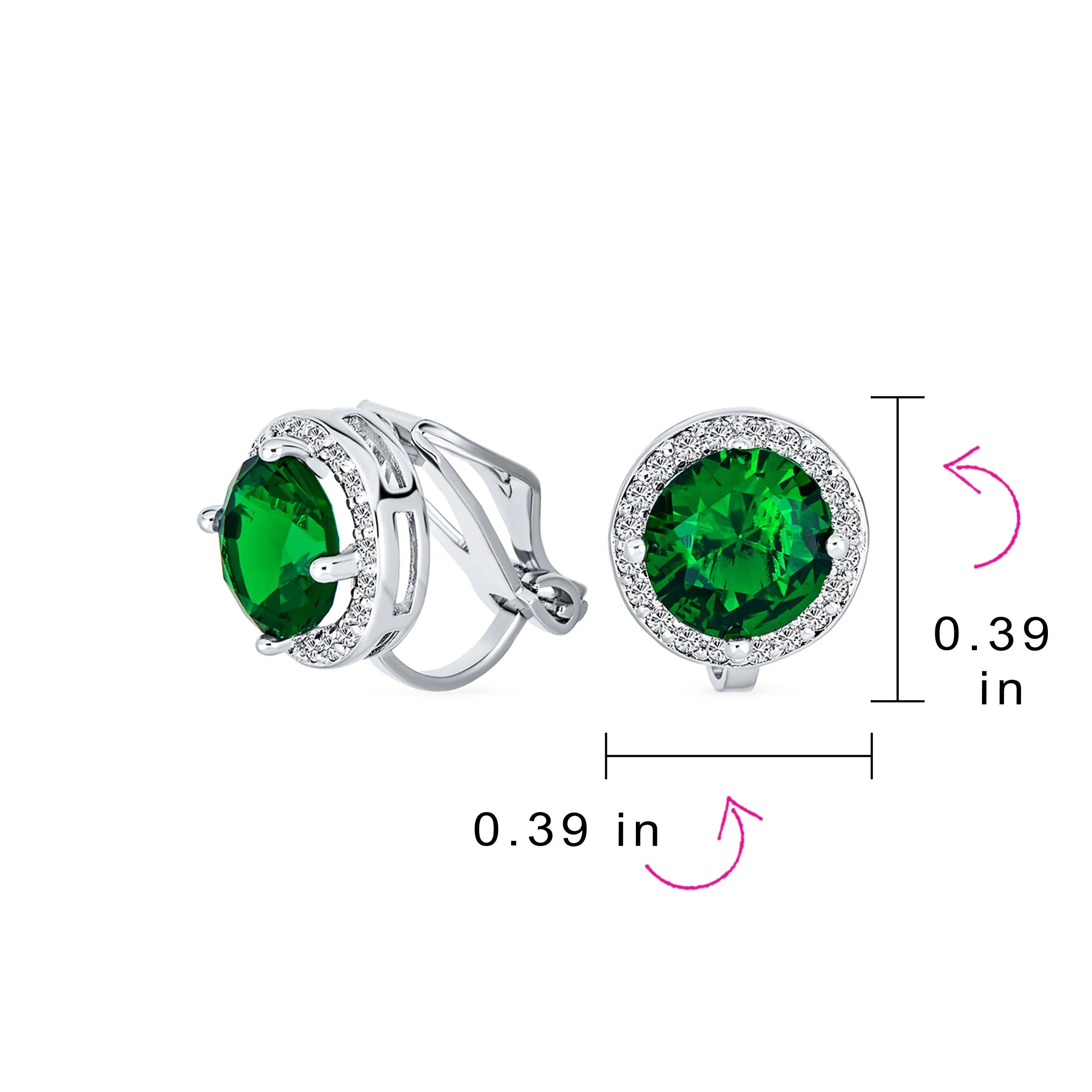 2CT Brilliant Cut Solitaire CZ Clip On Halo Stud Earrings More Colors