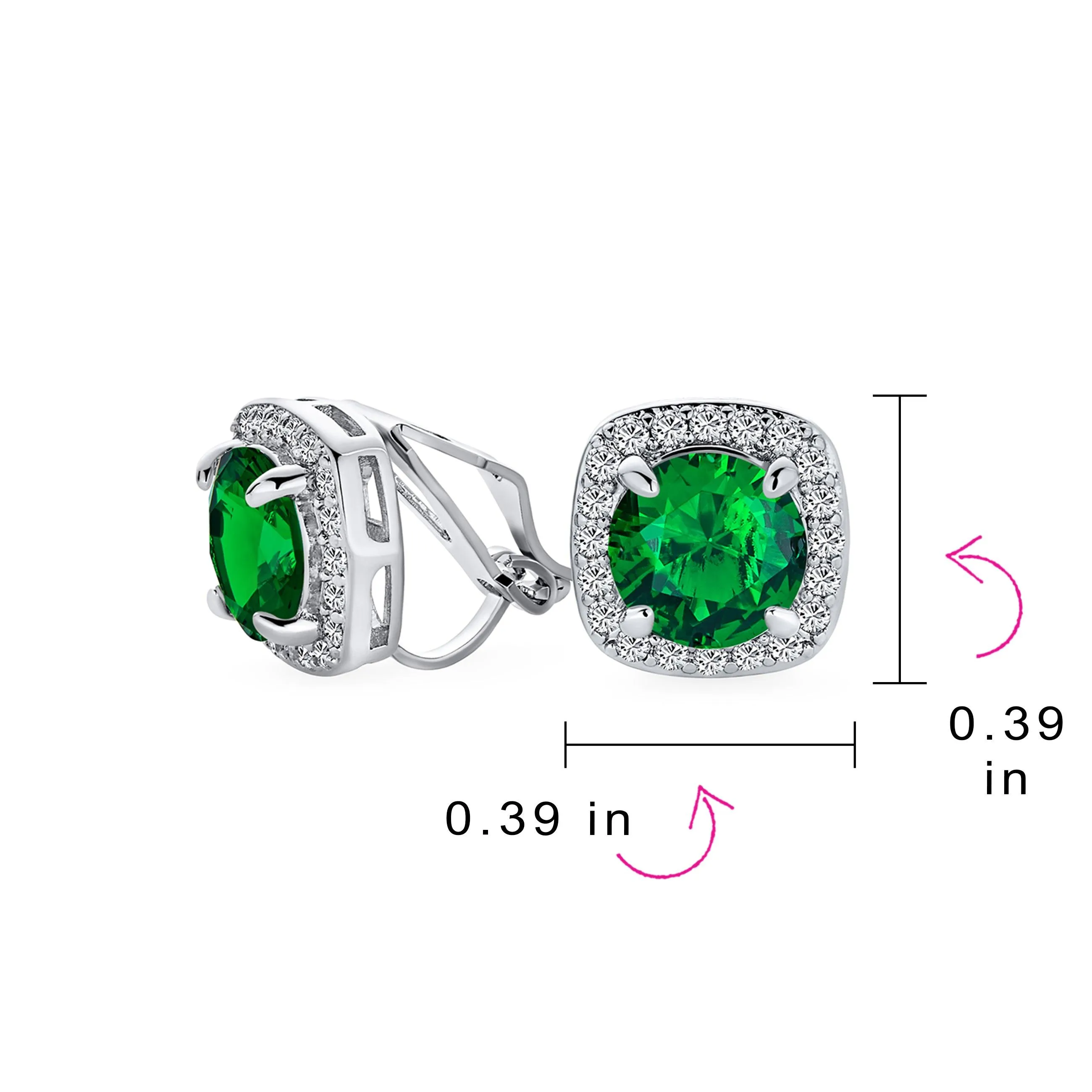 2CT Brilliant Cut Solitaire CZ Clip On Halo Stud Earrings More Colors