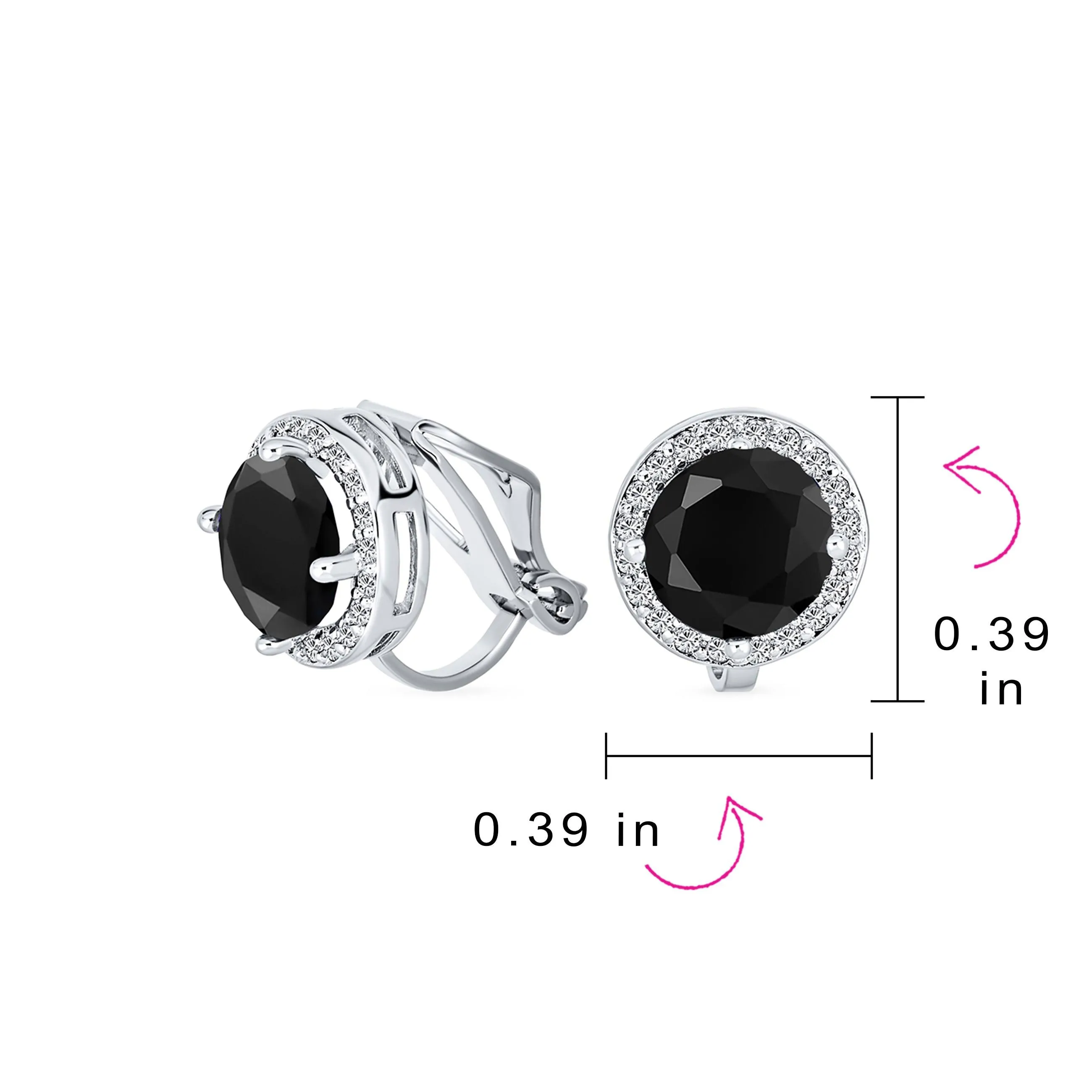 2CT Brilliant Cut Solitaire CZ Clip On Halo Stud Earrings More Colors