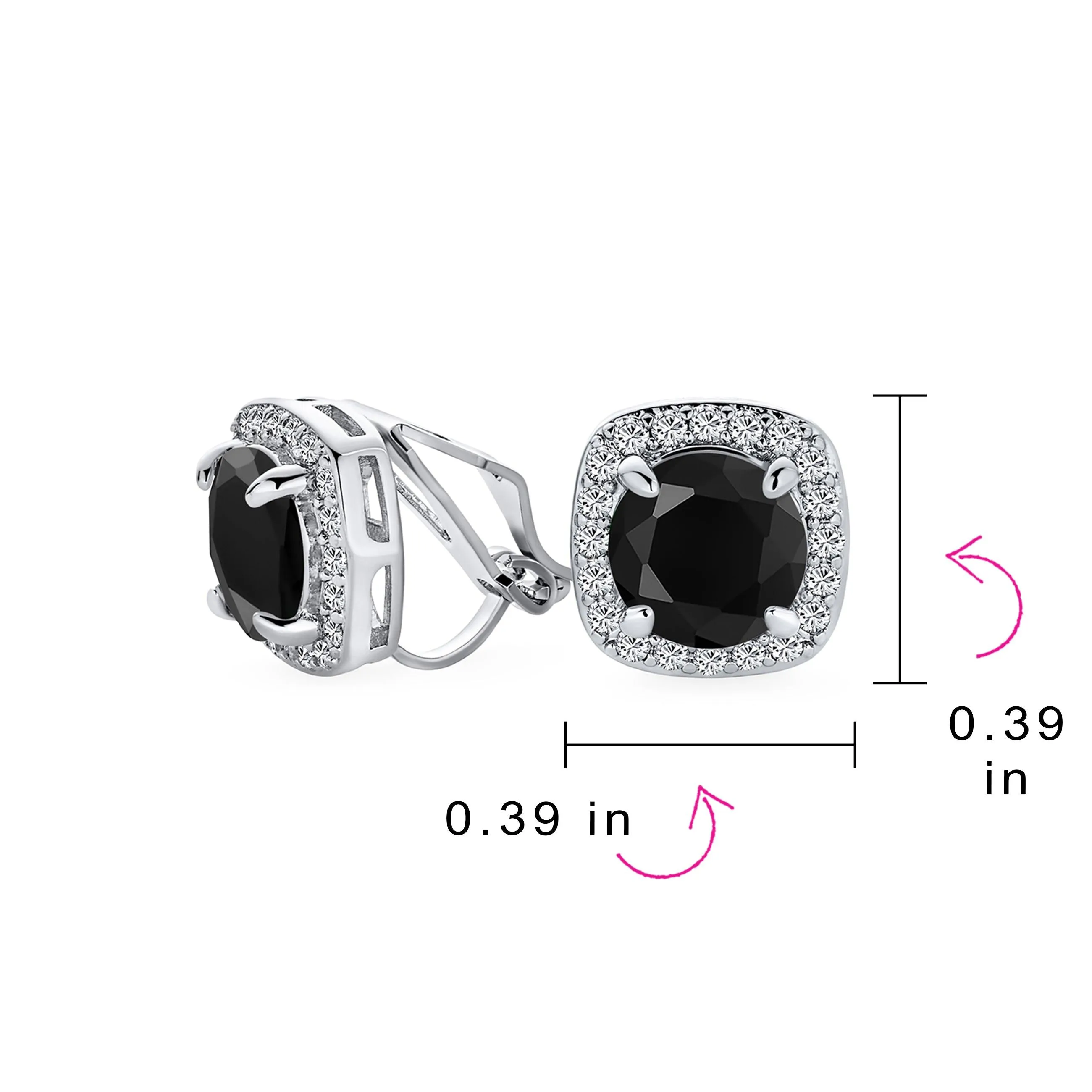 2CT Brilliant Cut Solitaire CZ Clip On Halo Stud Earrings More Colors