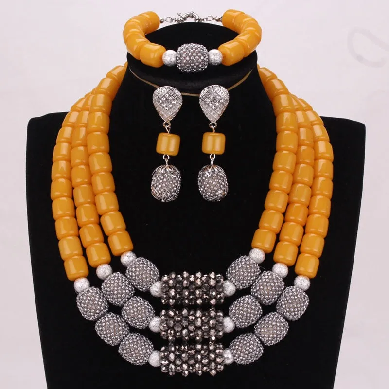 3 Layers African Artificial Coral Beads Jewelry