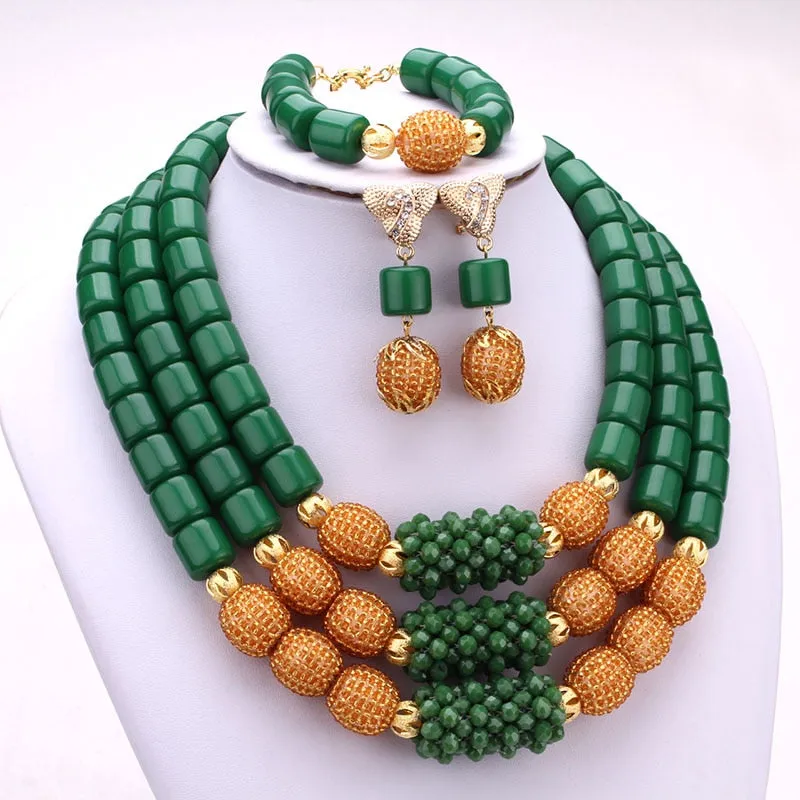 3 Layers African Artificial Coral Beads Jewelry