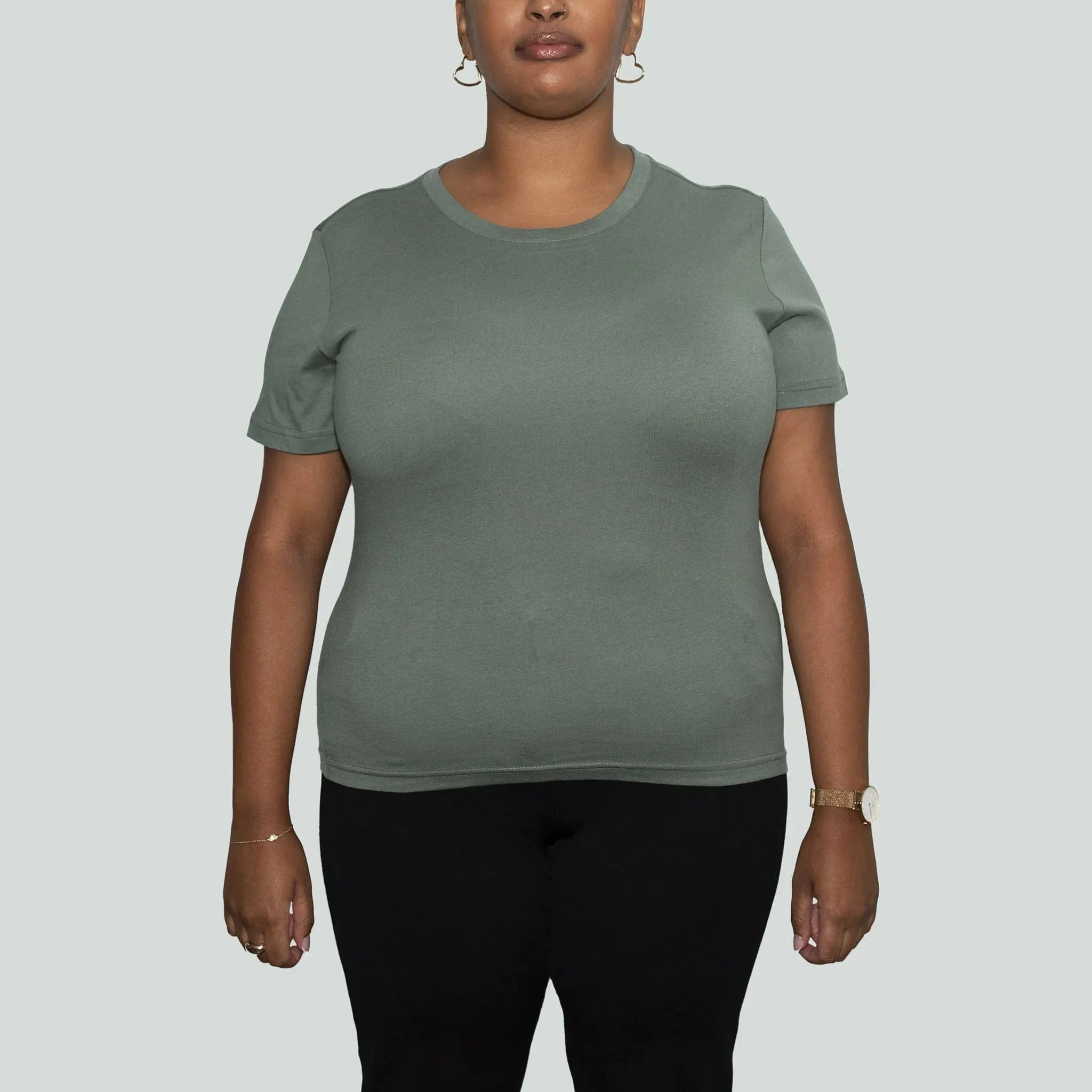 3 Pack | Women’s T-Shirts, Recycled Cotton, Sage