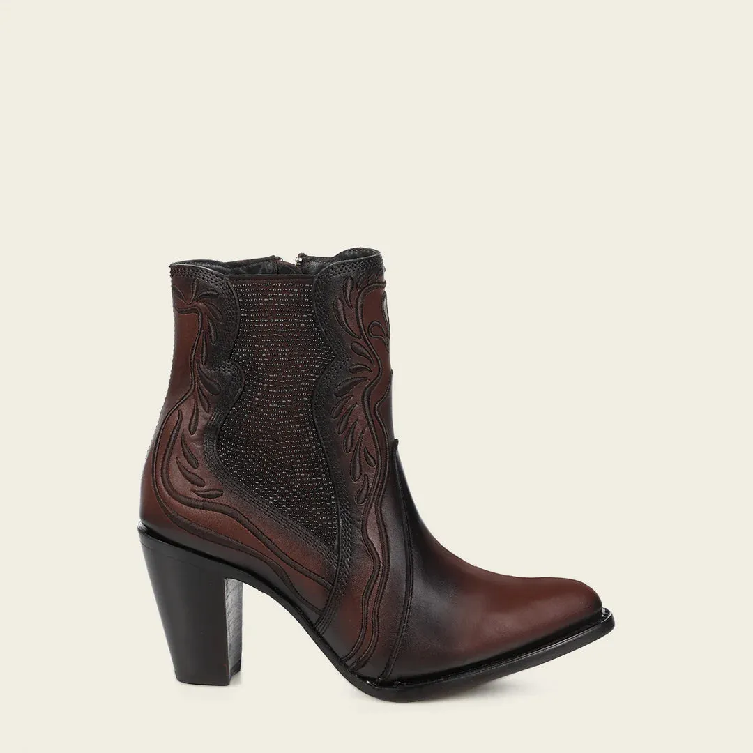 3F0QRS- Cuadra chocolate cowhide ankle boots for women