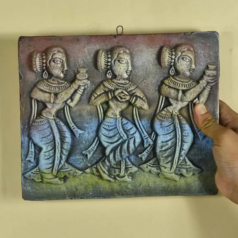 Abstract Terracotta Three Women Wall Art | 10 Inches