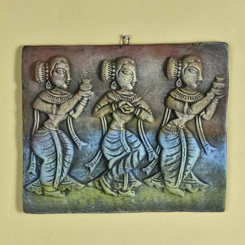 Abstract Terracotta Three Women Wall Art | 10 Inches