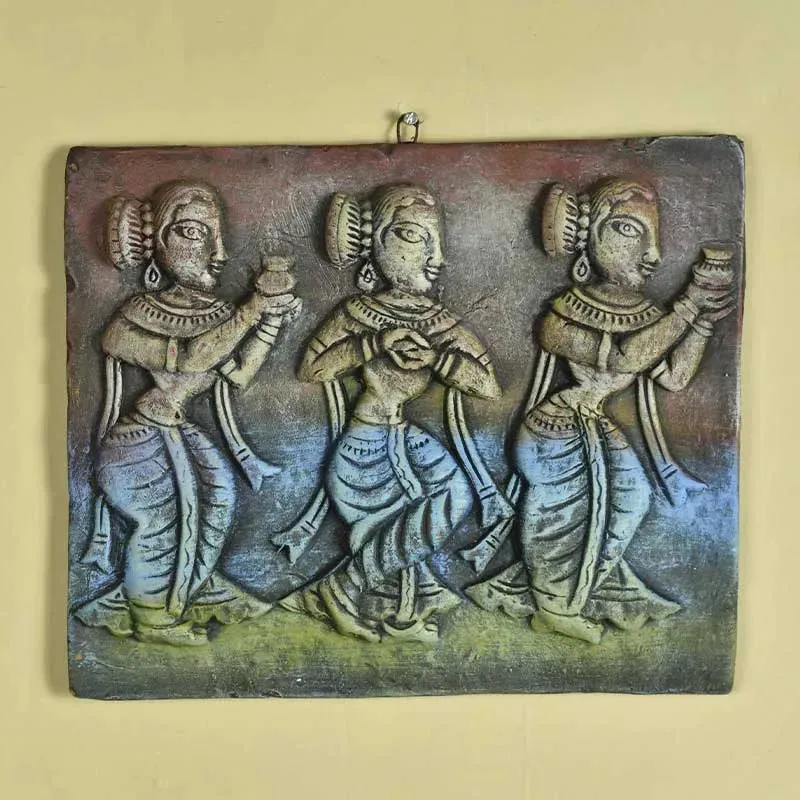 Abstract Terracotta Three Women Wall Art | 10 Inches