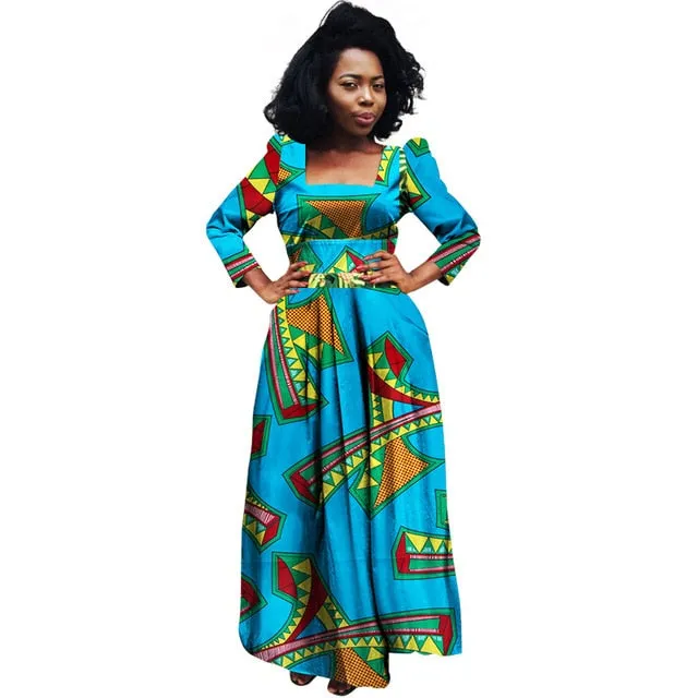 African Bazin Riche Dashiki Fabric Dresses Africa Wax Print Fashion Style Plus Size Clothing for Women