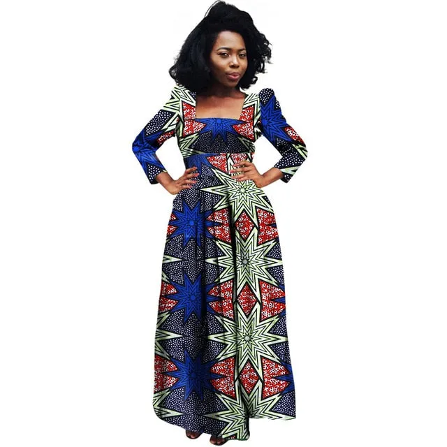 African Bazin Riche Dashiki Fabric Dresses Africa Wax Print Fashion Style Plus Size Clothing for Women