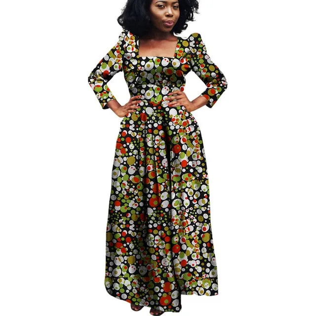 African Bazin Riche Dashiki Fabric Dresses Africa Wax Print Fashion Style Plus Size Clothing for Women