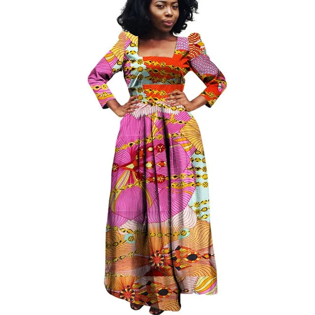 African Bazin Riche Dashiki Fabric Dresses Africa Wax Print Fashion Style Plus Size Clothing for Women