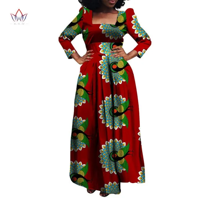 African Bazin Riche Dashiki Fabric Dresses Africa Wax Print Fashion Style Plus Size Clothing for Women