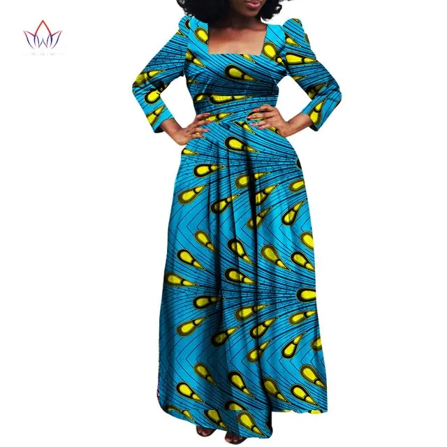 African Bazin Riche Dashiki Fabric Dresses Africa Wax Print Fashion Style Plus Size Clothing for Women