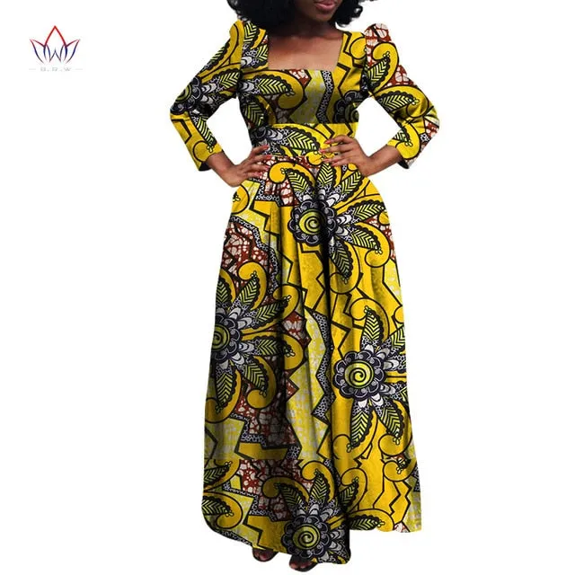 African Bazin Riche Dashiki Fabric Dresses Africa Wax Print Fashion Style Plus Size Clothing for Women