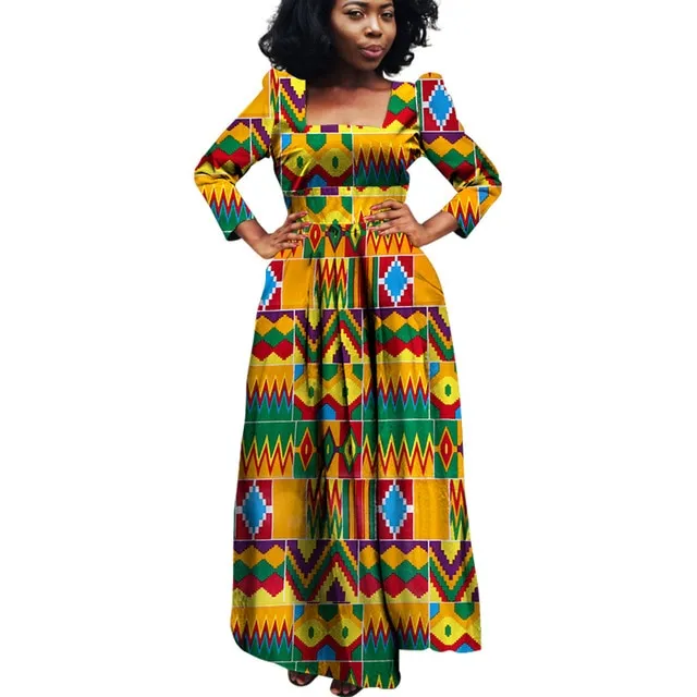 African Bazin Riche Dashiki Fabric Dresses Africa Wax Print Fashion Style Plus Size Clothing for Women