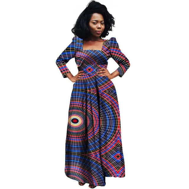 African Bazin Riche Dashiki Fabric Dresses Africa Wax Print Fashion Style Plus Size Clothing for Women