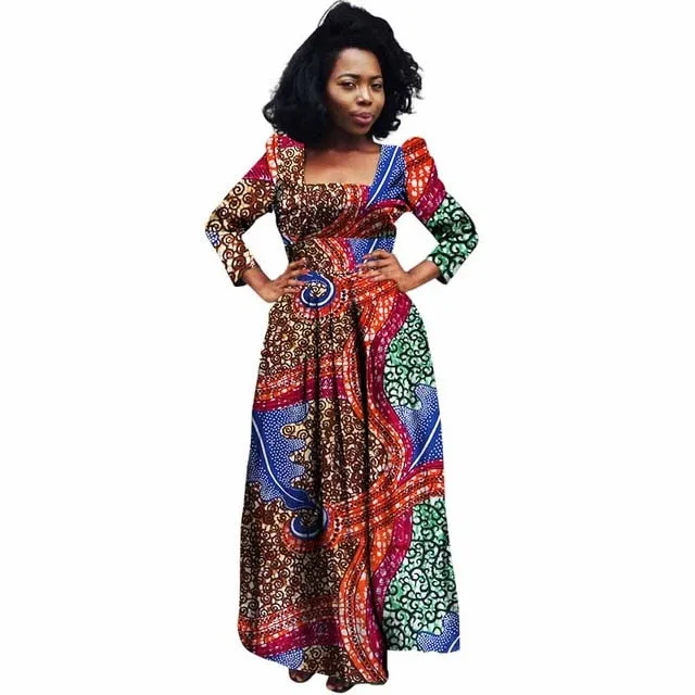 African Bazin Riche Dashiki Fabric Dresses Africa Wax Print Fashion Style Plus Size Clothing for Women