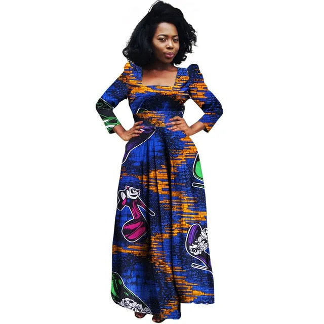 African Bazin Riche Dashiki Fabric Dresses Africa Wax Print Fashion Style Plus Size Clothing for Women