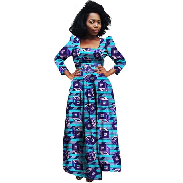 African Bazin Riche Dashiki Fabric Dresses Africa Wax Print Fashion Style Plus Size Clothing for Women