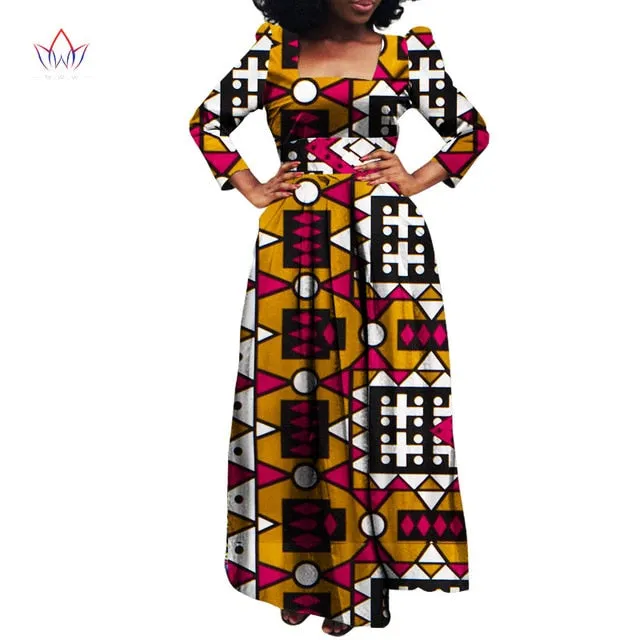 African Bazin Riche Dashiki Fabric Dresses Africa Wax Print Fashion Style Plus Size Clothing for Women