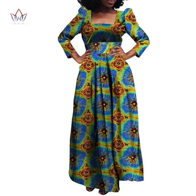 African Bazin Riche Dashiki Fabric Dresses Africa Wax Print Fashion Style Plus Size Clothing for Women