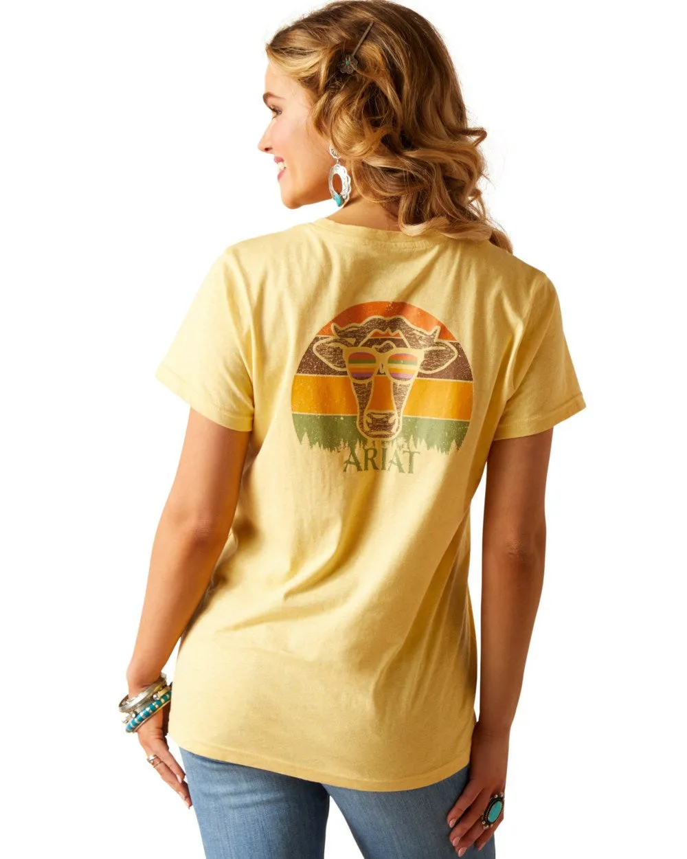 Ariat Womens Cow Sunset Short Sleeve T-Shirt