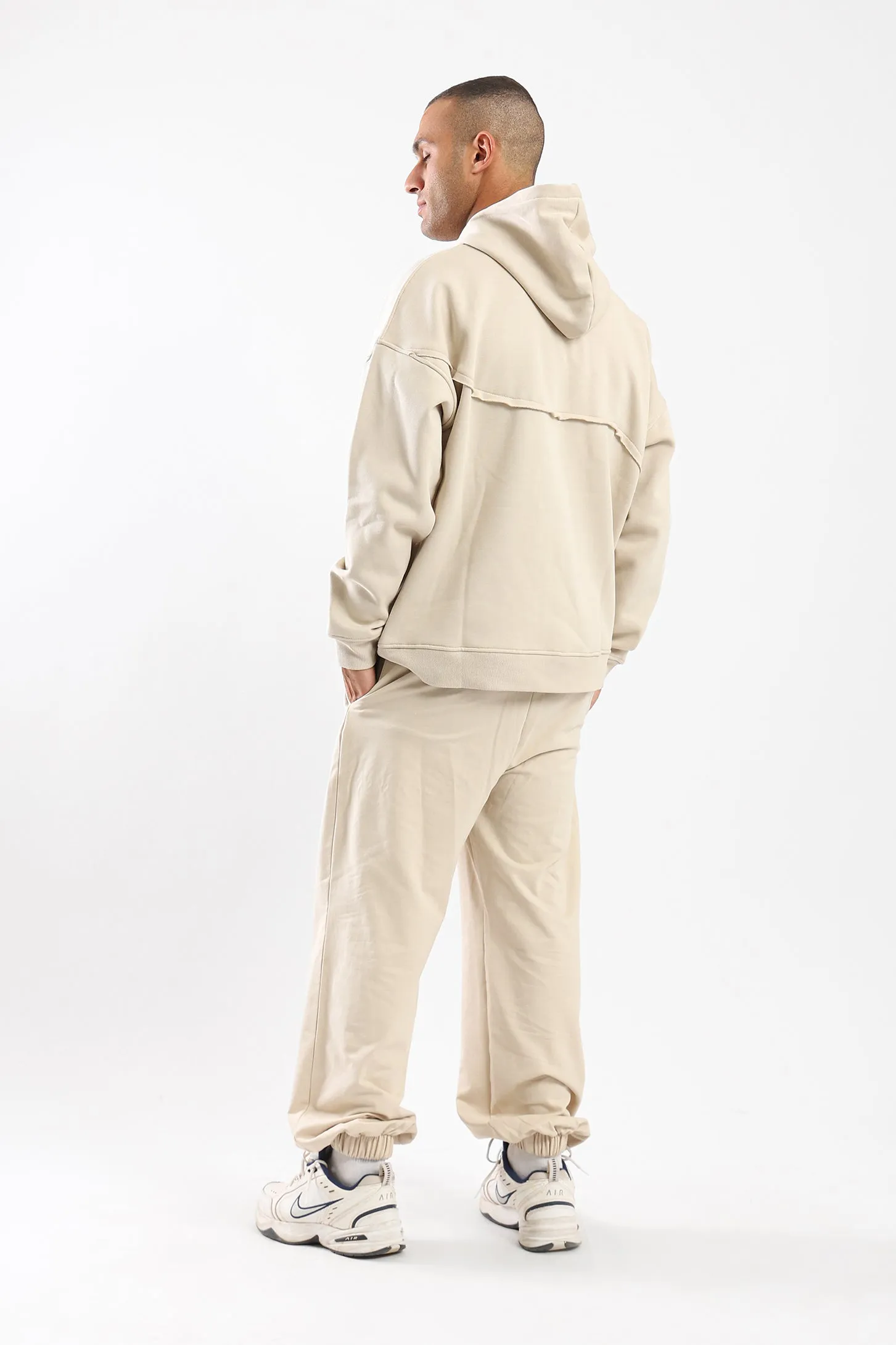 ASYMMETRICAL HOODIE - BEIGE