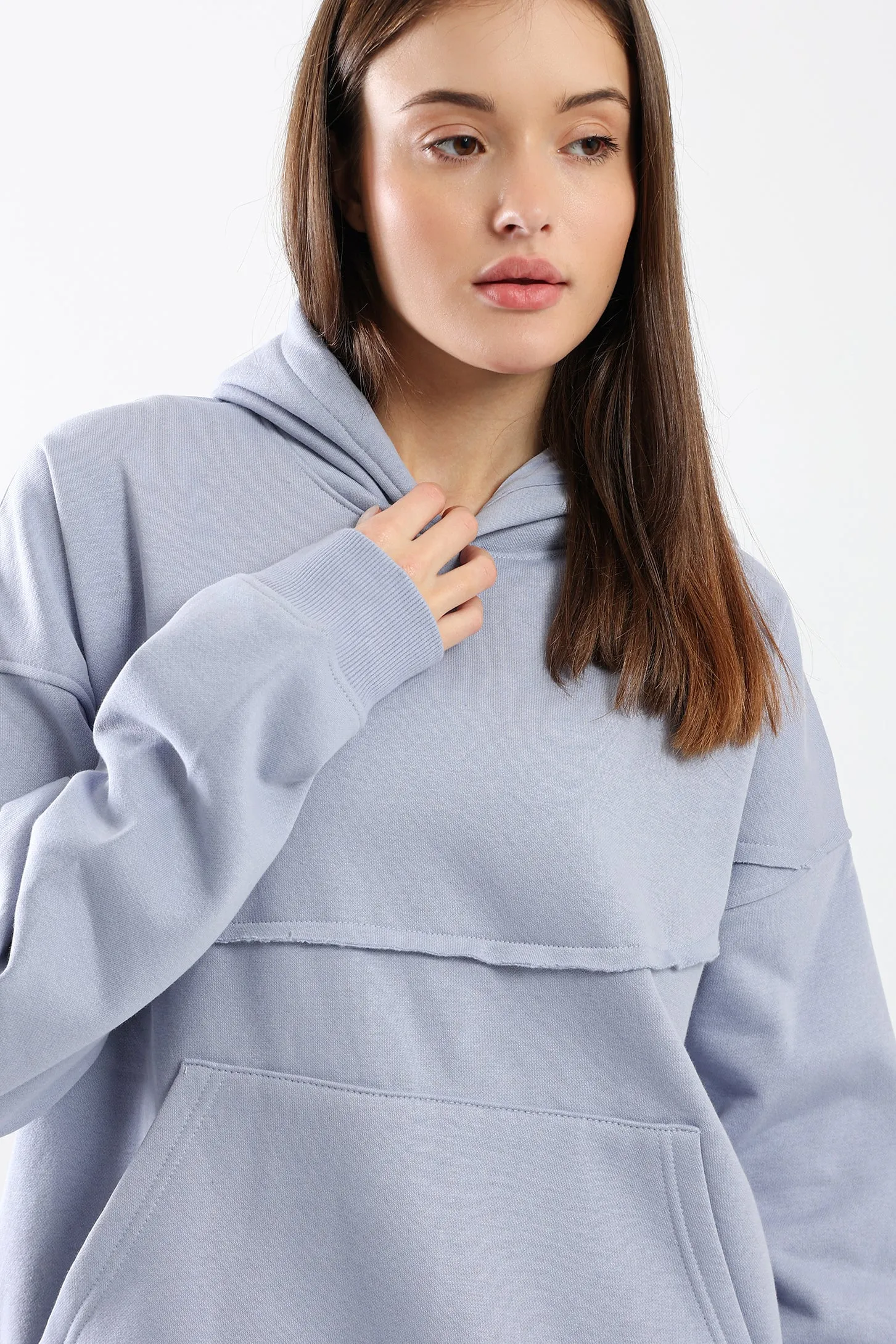 ASYMMETRICAL HOODIE - GREY