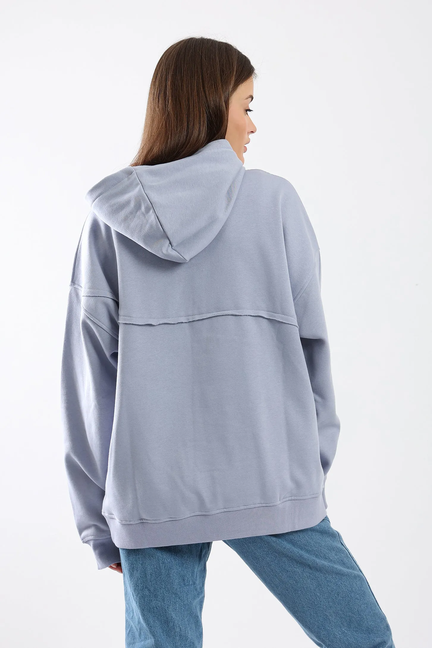 ASYMMETRICAL HOODIE - GREY