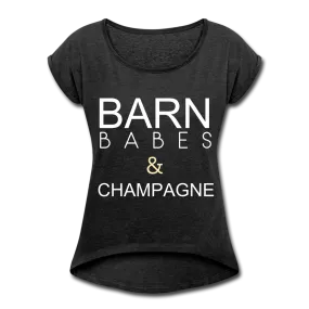 BARN BABES & CHAMPAGNE TEE | black