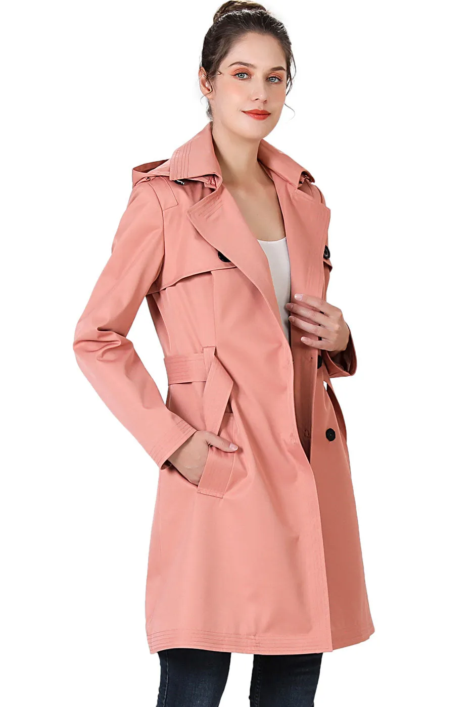 BGSD Women Gabby Waterproof Hooded Trench Coat