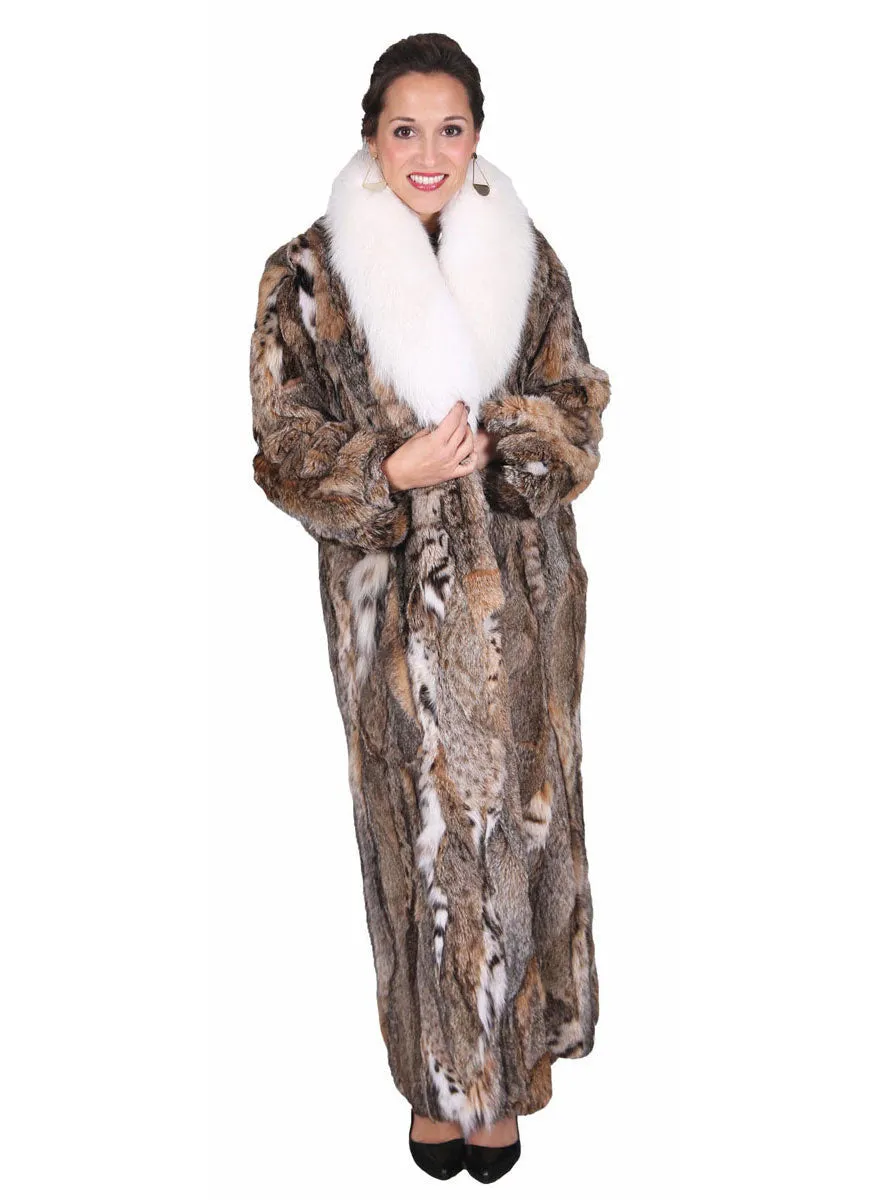 Bobcat Fur Coat with Optional Fox Fur Collar