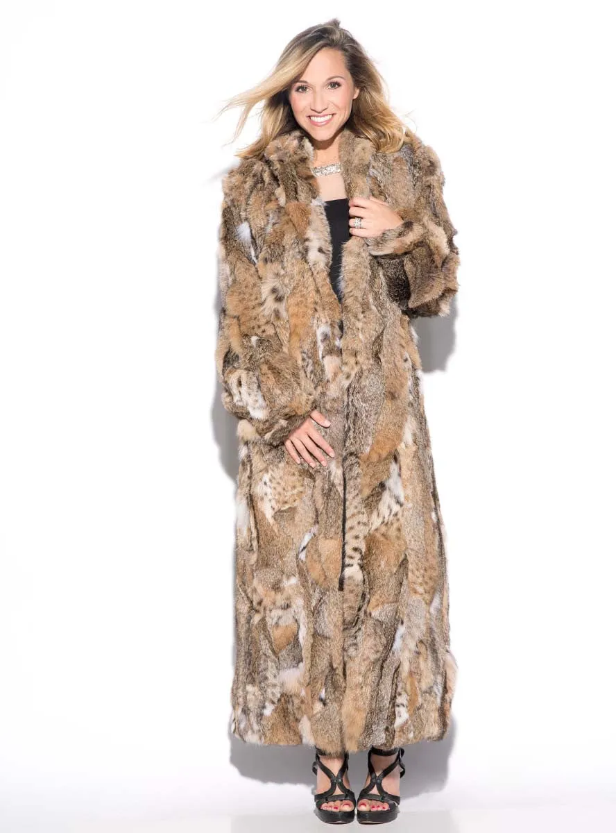 Bobcat Fur Coat with Optional Fox Fur Collar