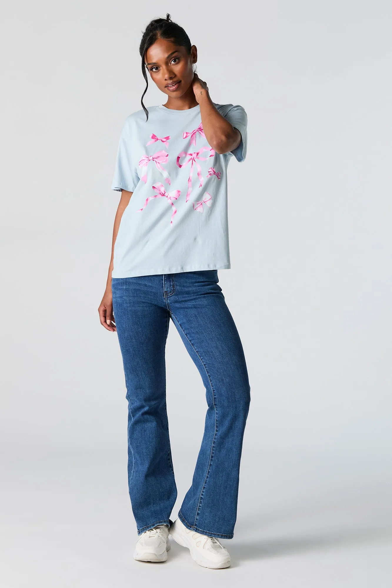 Bow Graphic Boyfriend T-Shirt