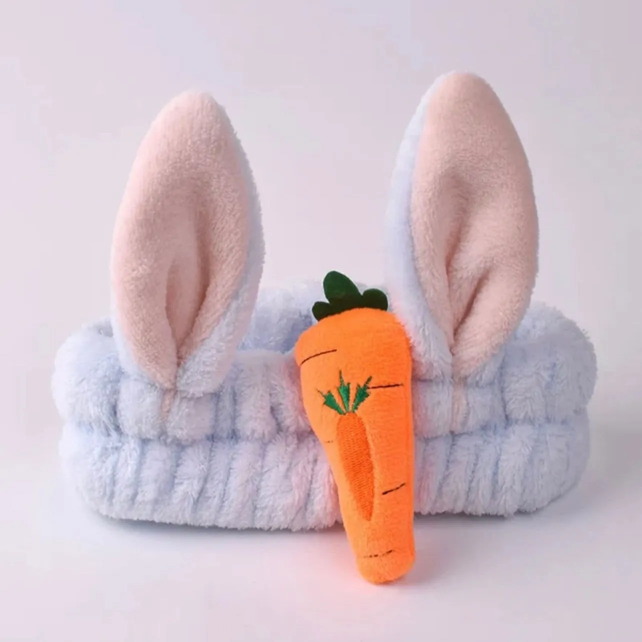 Bunny Ear with Carrot  Spa headband/cosmetic headband/face wash headband/Rabbit Ear bow headband