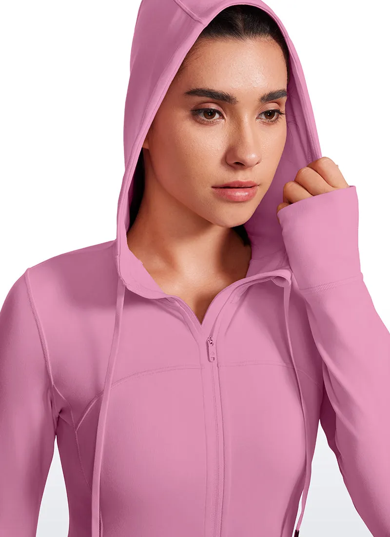 Butterluxe Full Zip Pocketed Hoodies Thumb Holes