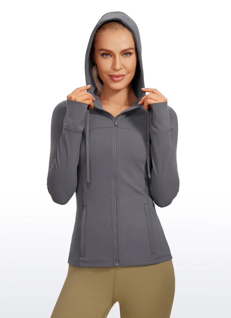 Butterluxe Full Zip Pocketed Hoodies Thumb Holes