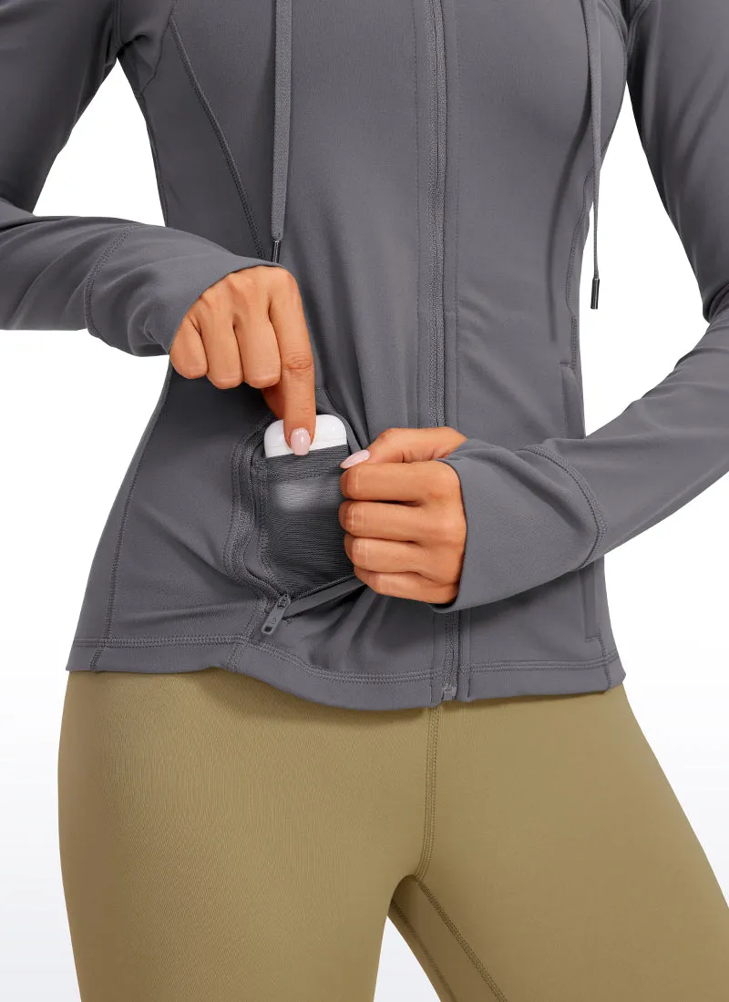 Butterluxe Full Zip Pocketed Hoodies Thumb Holes