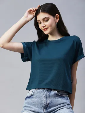 Cap Sleeves Poly Corduroy Crop Top