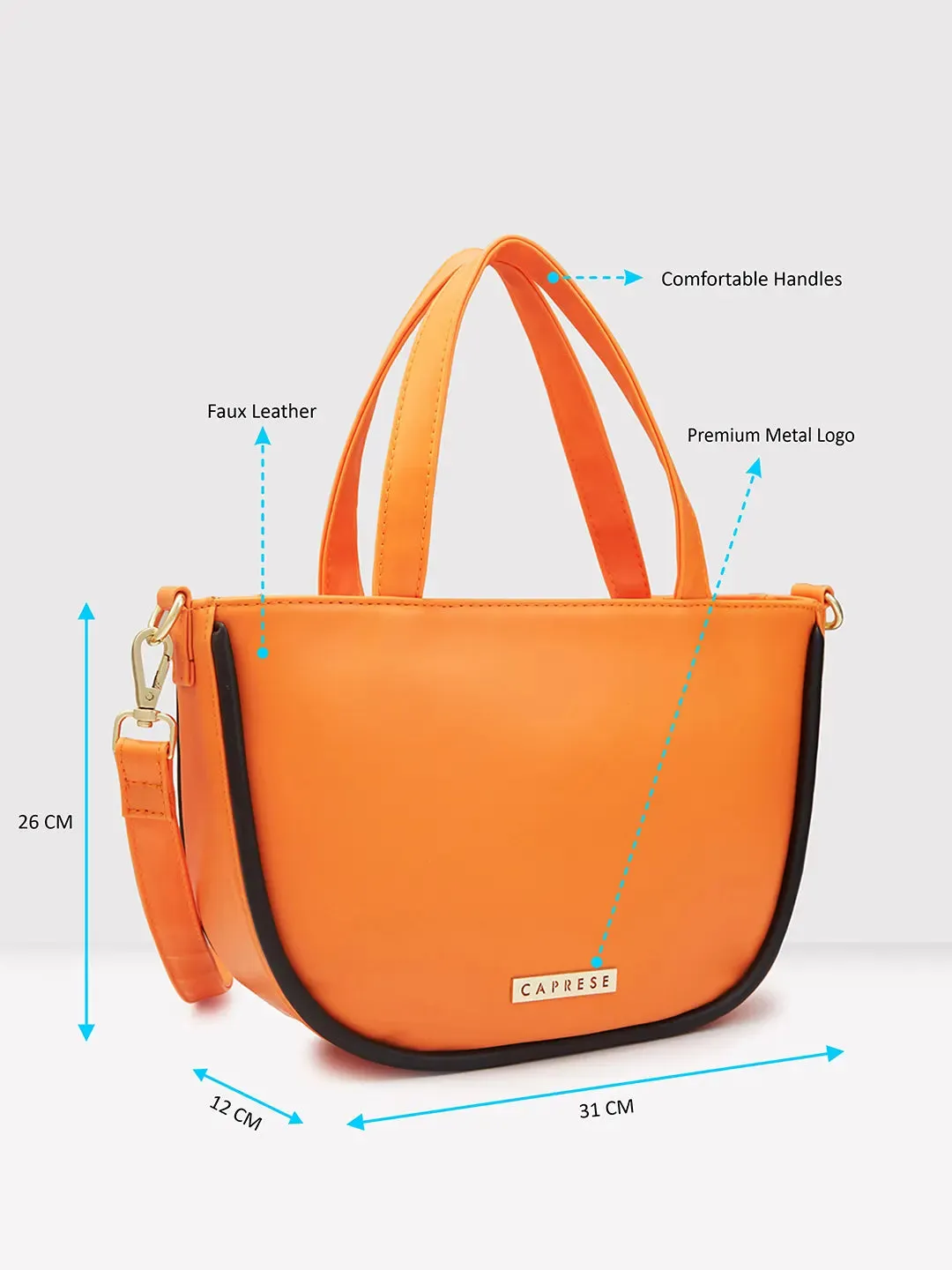 Caprese Gracie Satchel Medium Handbag Orange